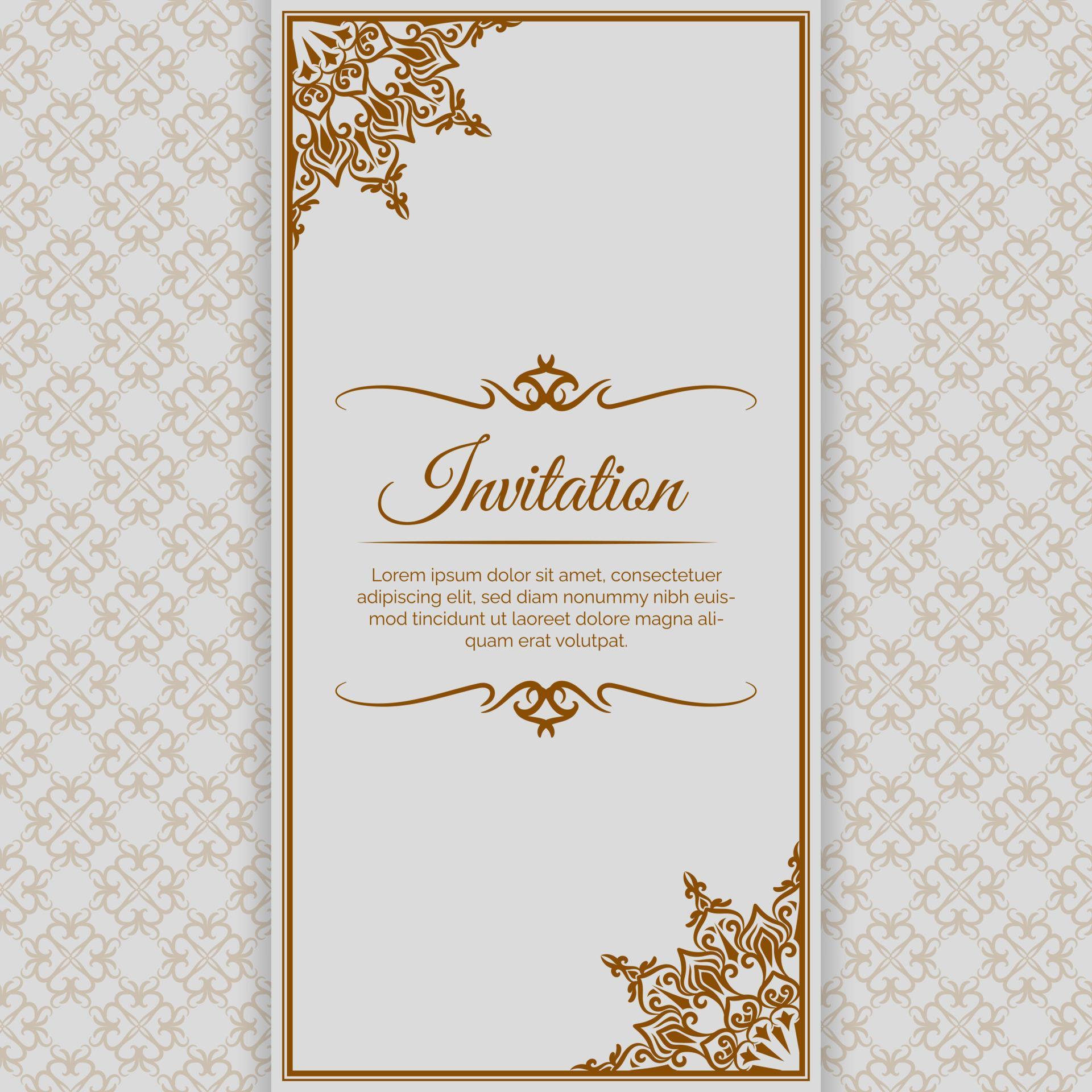 invitation background, with mandala ornaments and decorative patterns