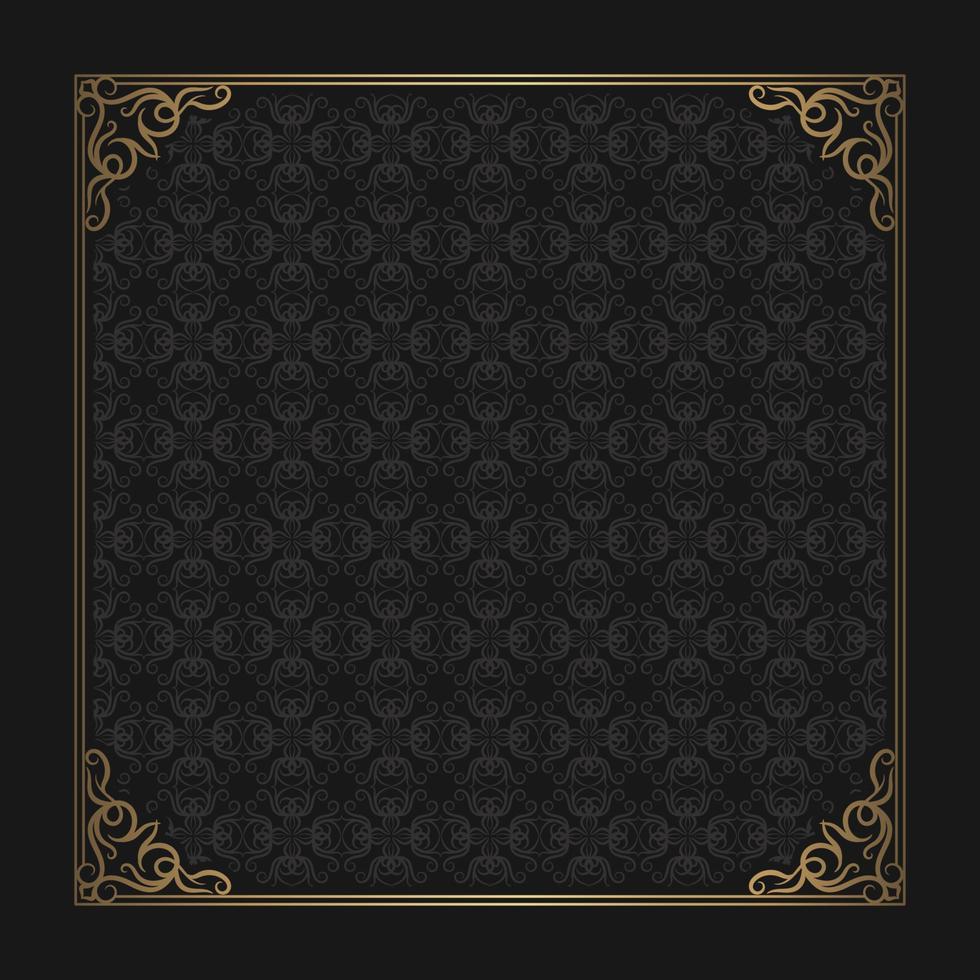 gold vintage frame with decorative pattern vector