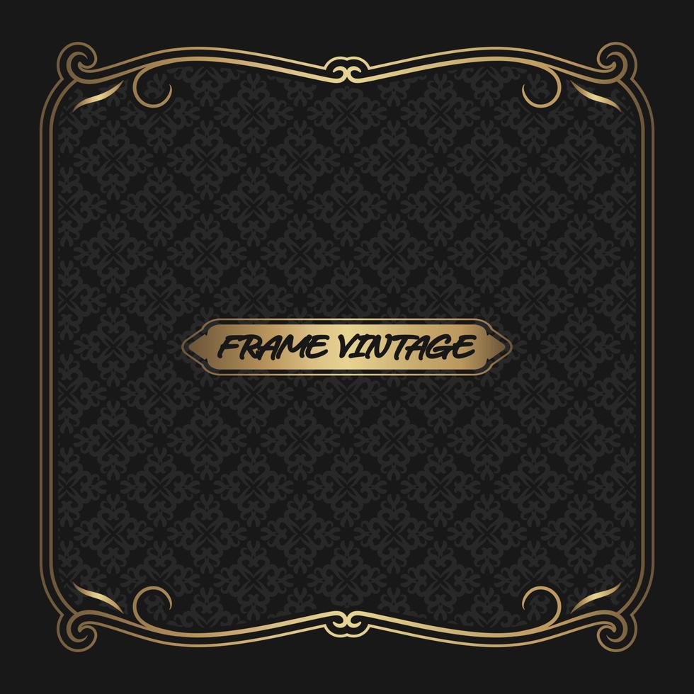 gold vintage frame border ornament vector