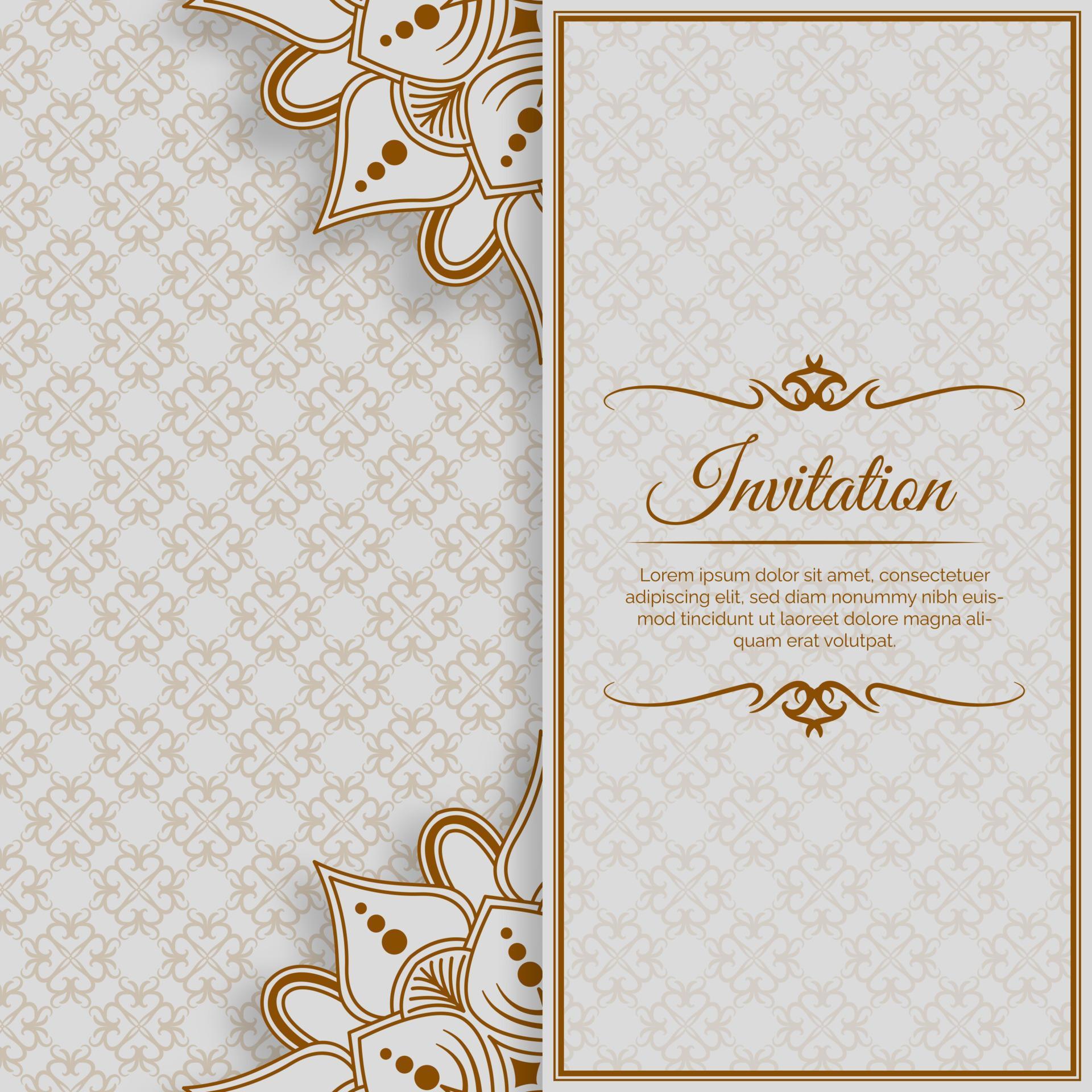 invitation background, with mandala ornaments and decorative patterns