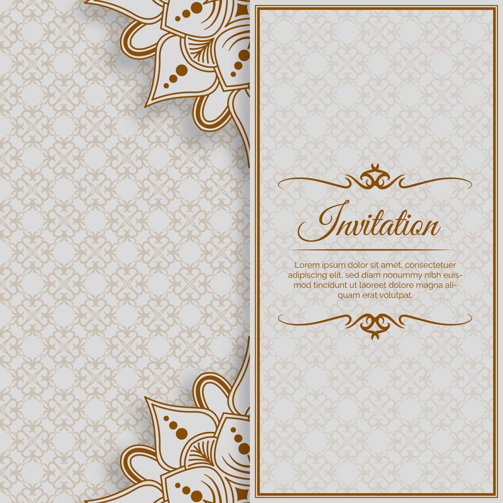 invitation background, with mandala ornaments and decorative patterns vector