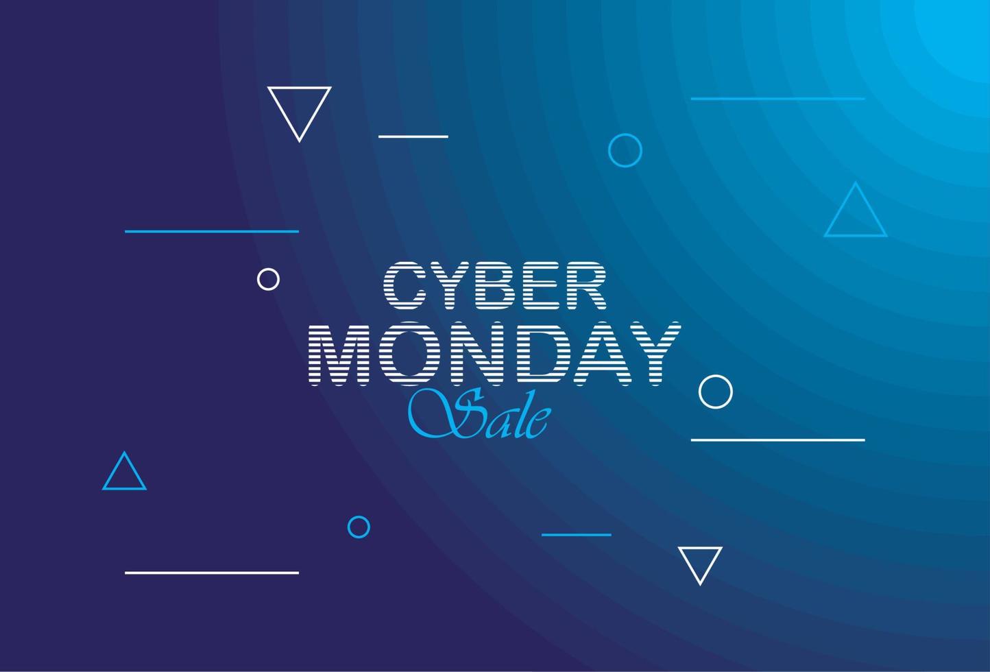 cyber monday sale lettering vector