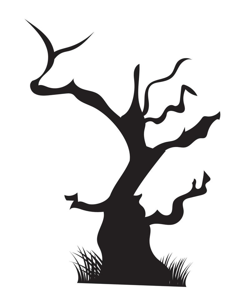 dry tree black silhouette vector