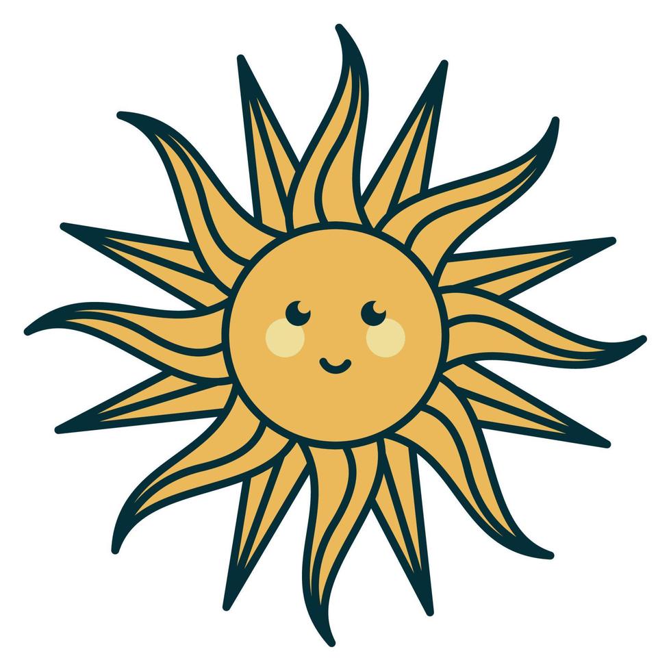 sol verano estilo retro vector