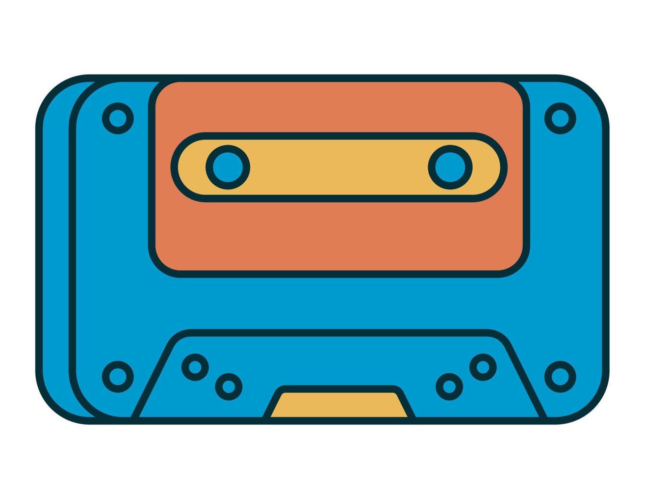 casete de musica estilo retro vector