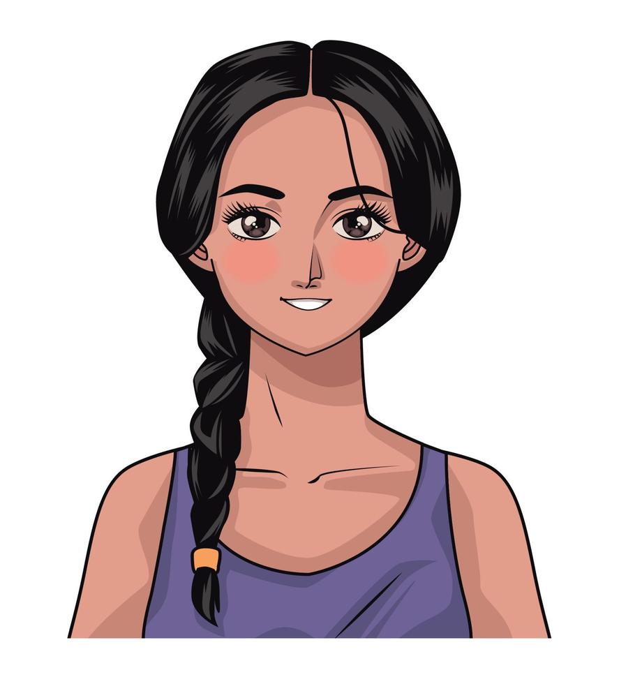 young woman with braid vector