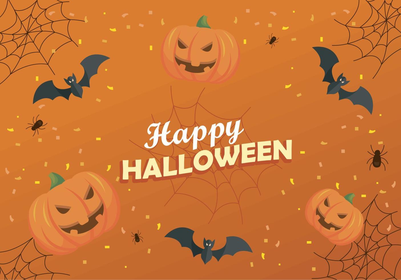 feliz tarjeta de letras de halloween vector