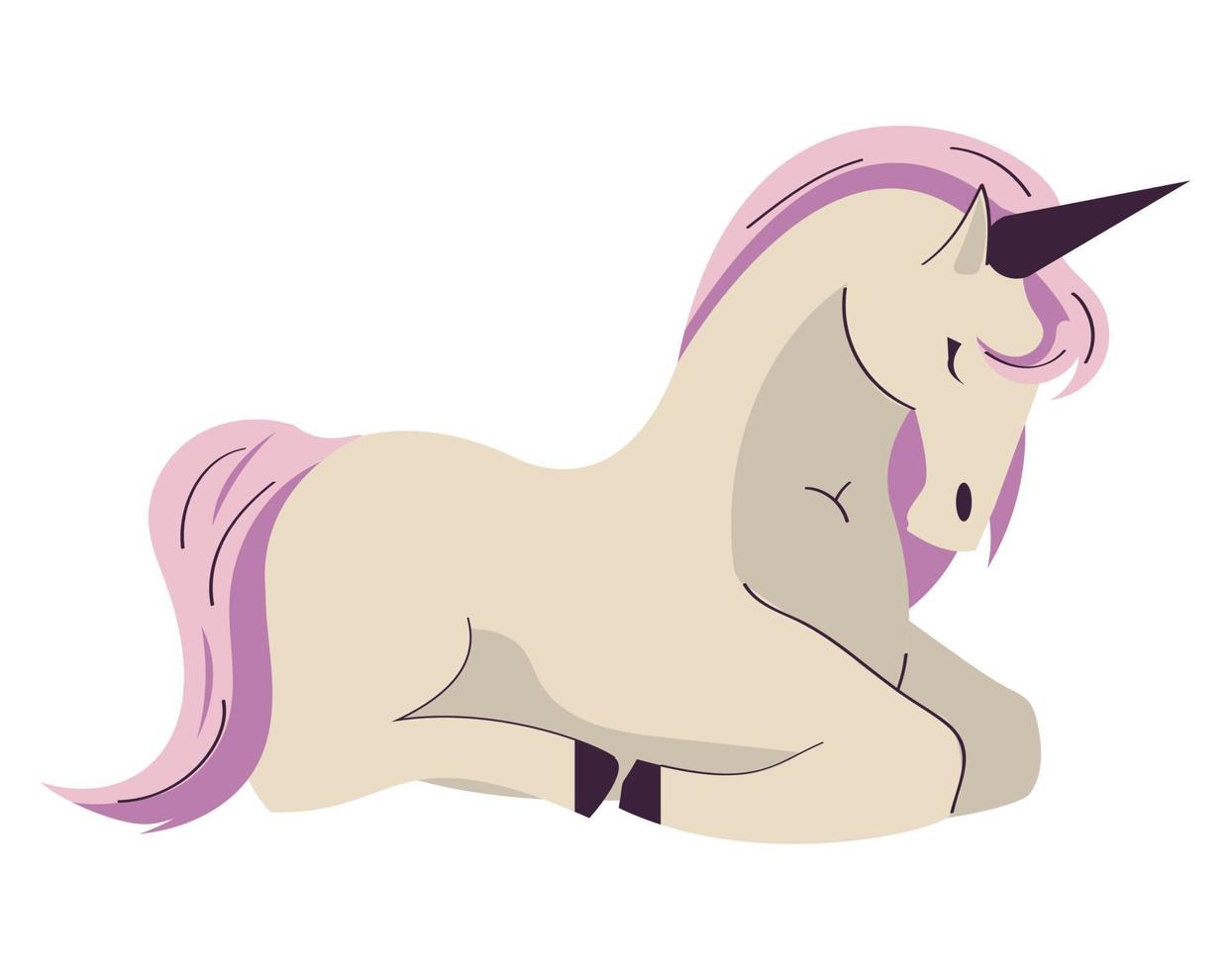 unicorn magic animal lying vector