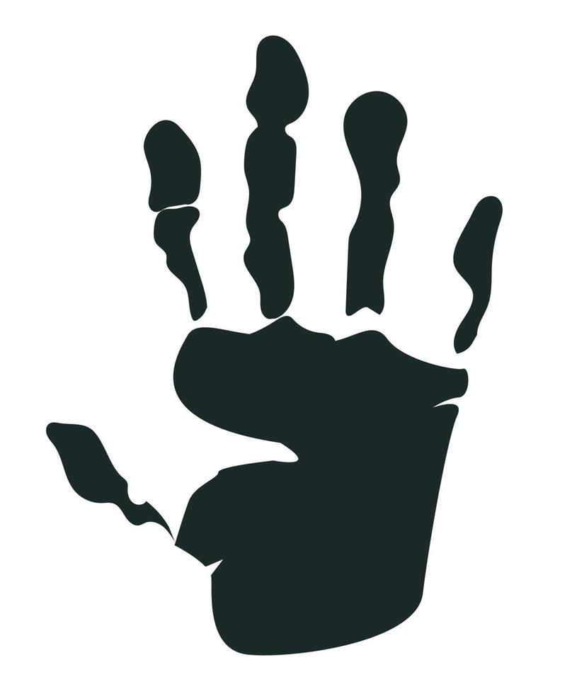 black handprint painted vector