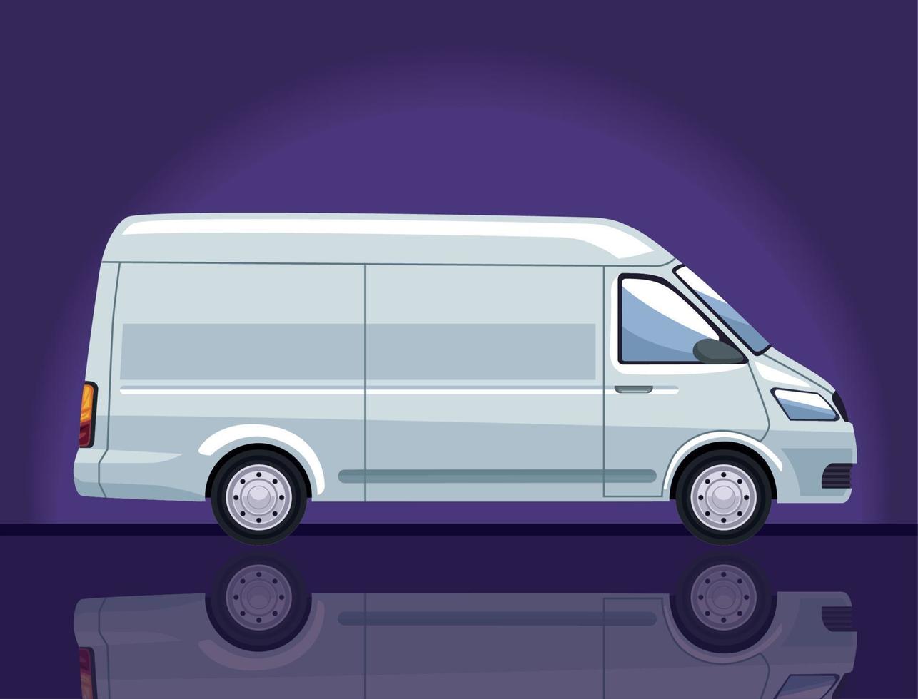 white van vehicle mockup vector