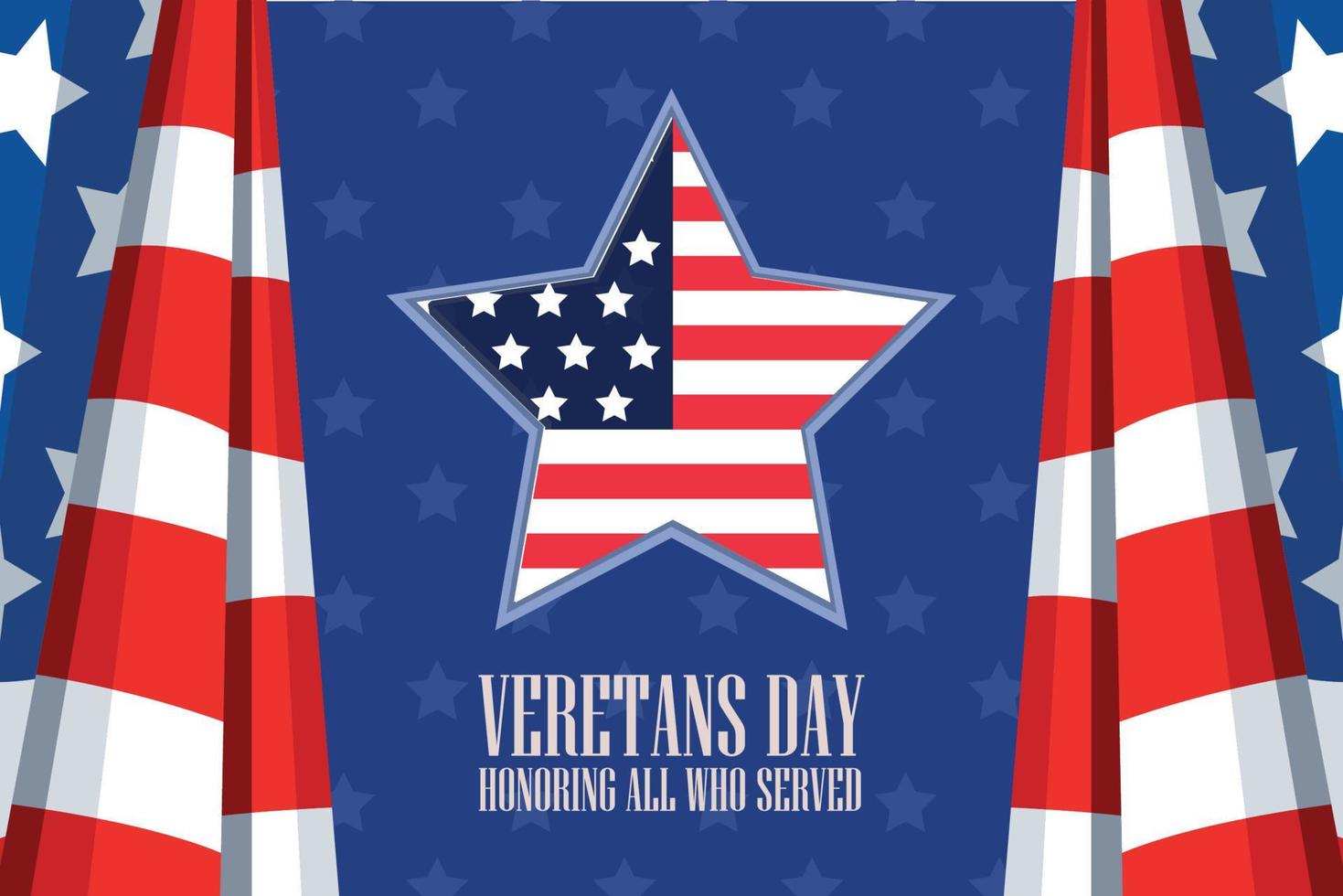 veterans day lettering card vector