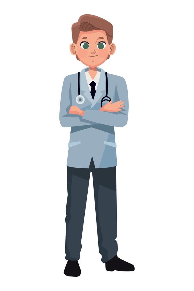young blond professional doctor vector