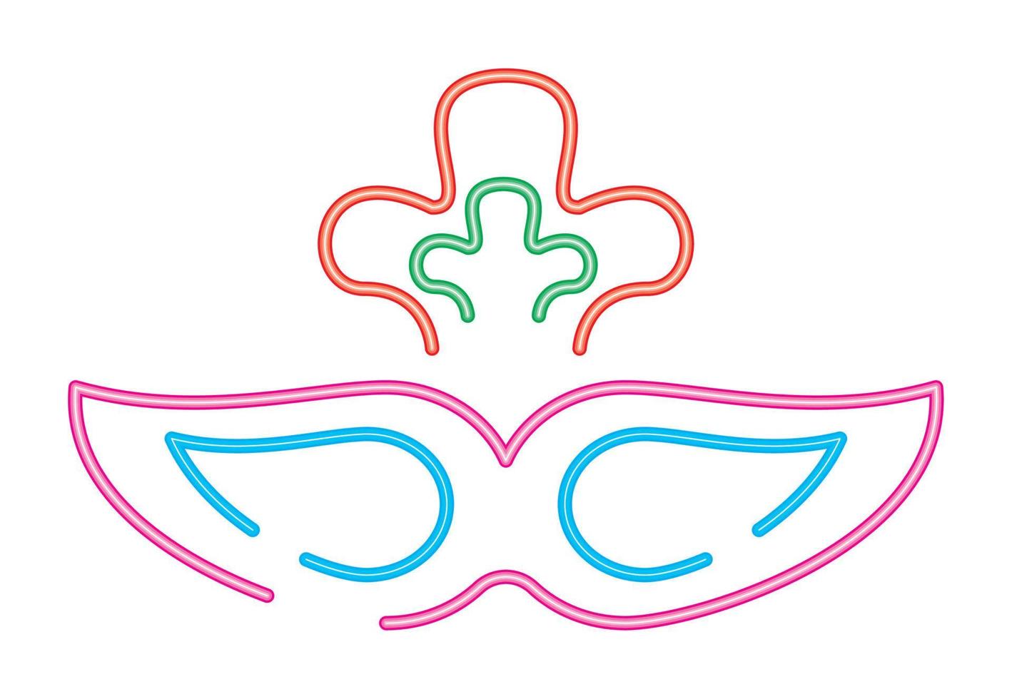 carnival mask neon style vector