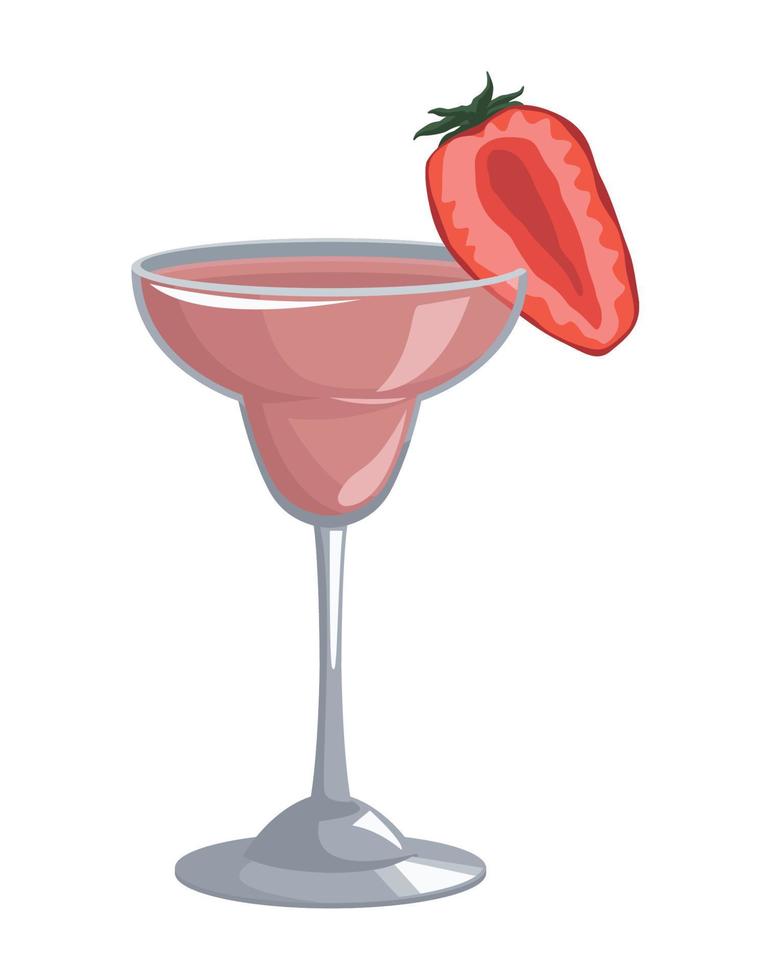 refresh strawberry drink cocktail vector