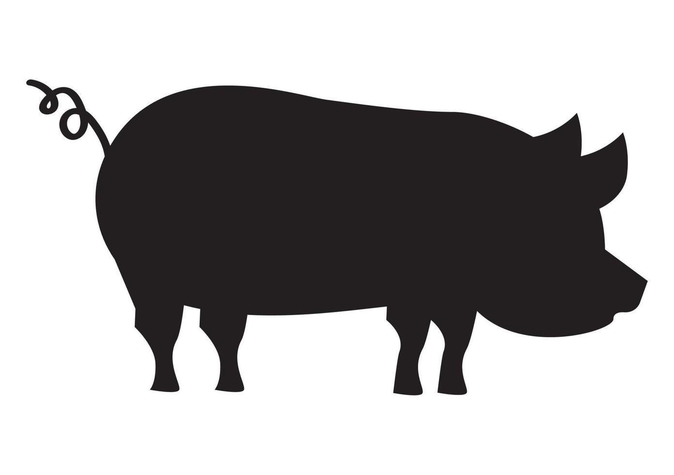 pork silhouette farm animal vector