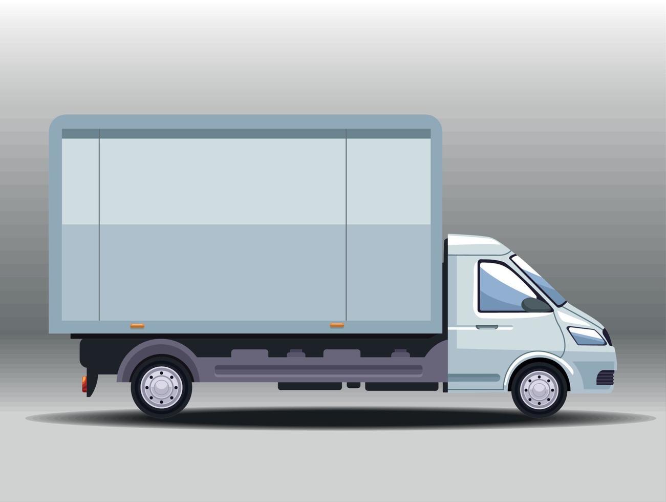 white truck vehicle mockup vector