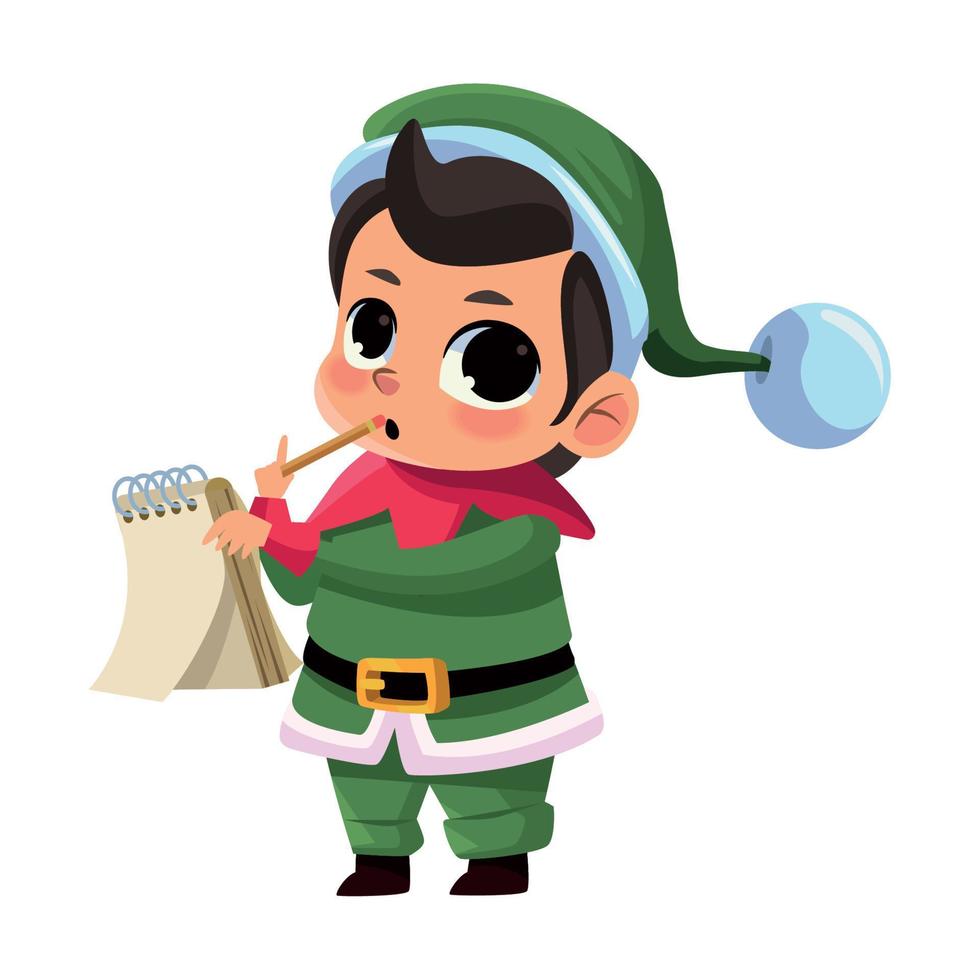 little elf writing list vector