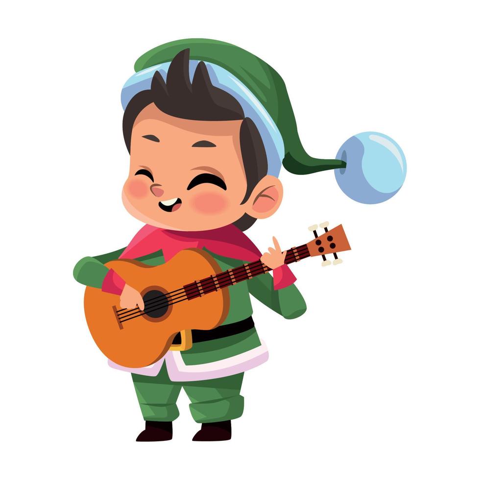 pequeño duende tocando la guitarra vector