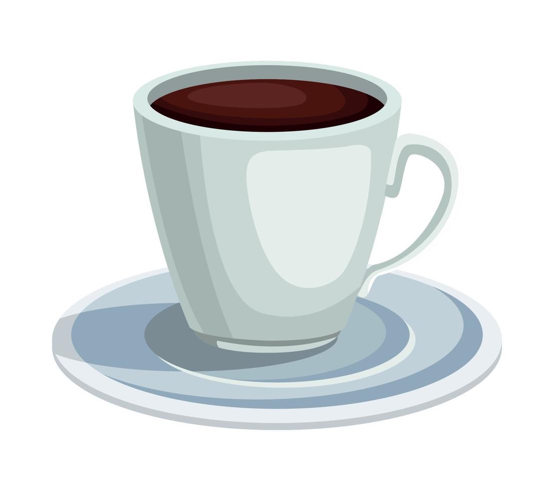 taza de cafe en plato vector