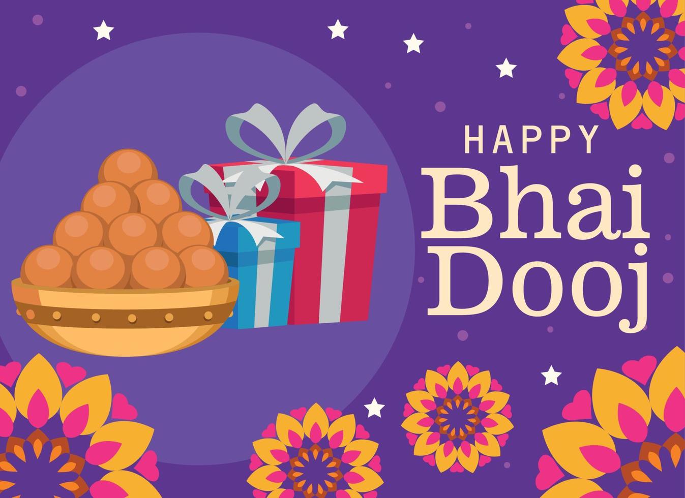 happy bhai dooj celebration vector