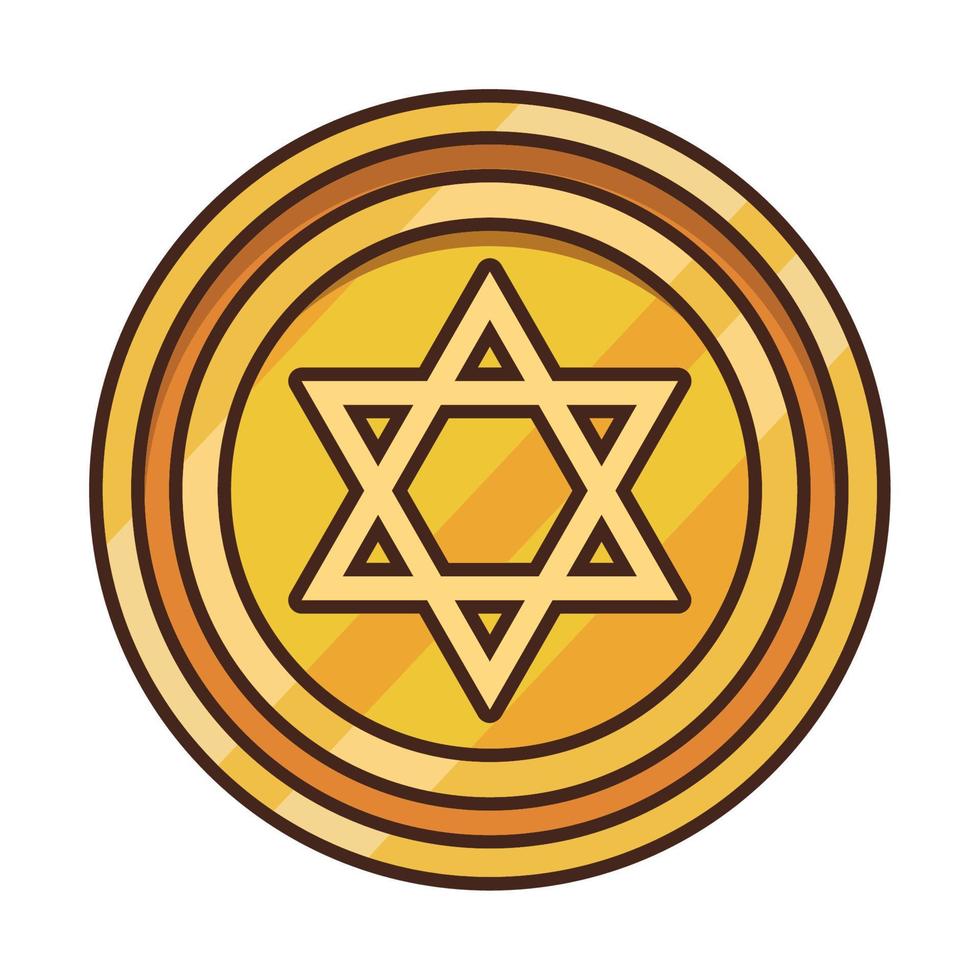 moneda de oro judía vector