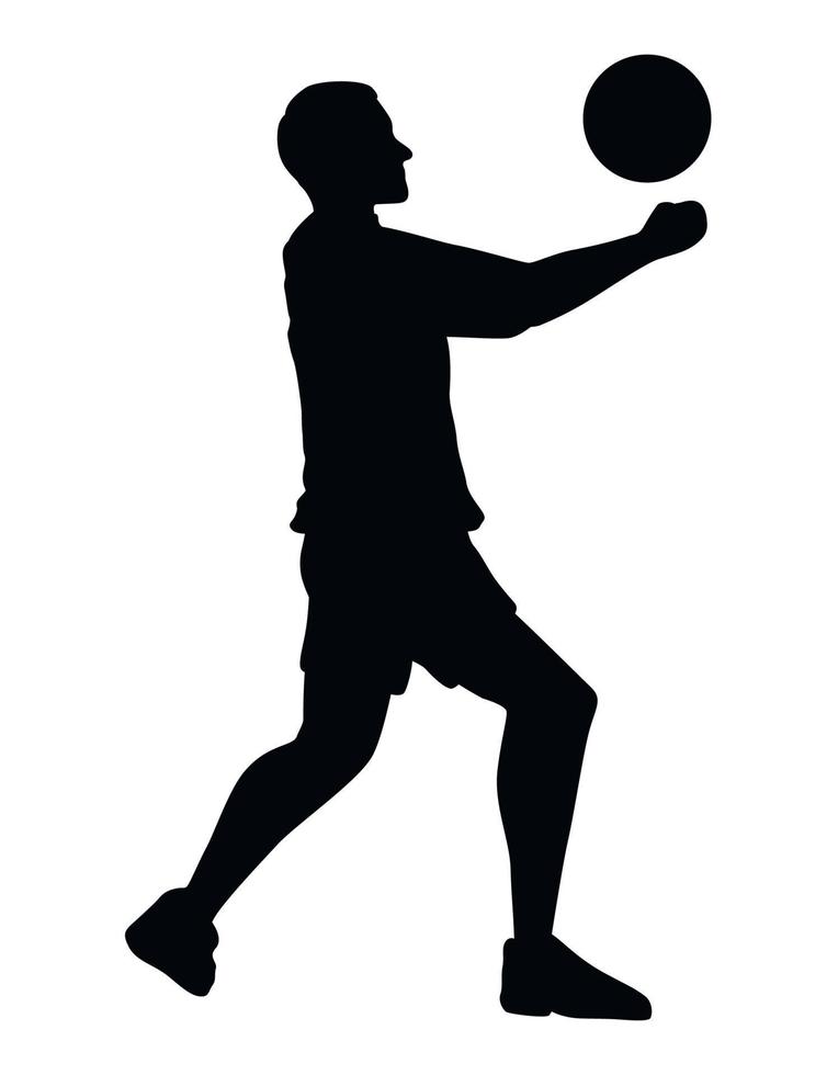 volleyball player receiving silhouette vector