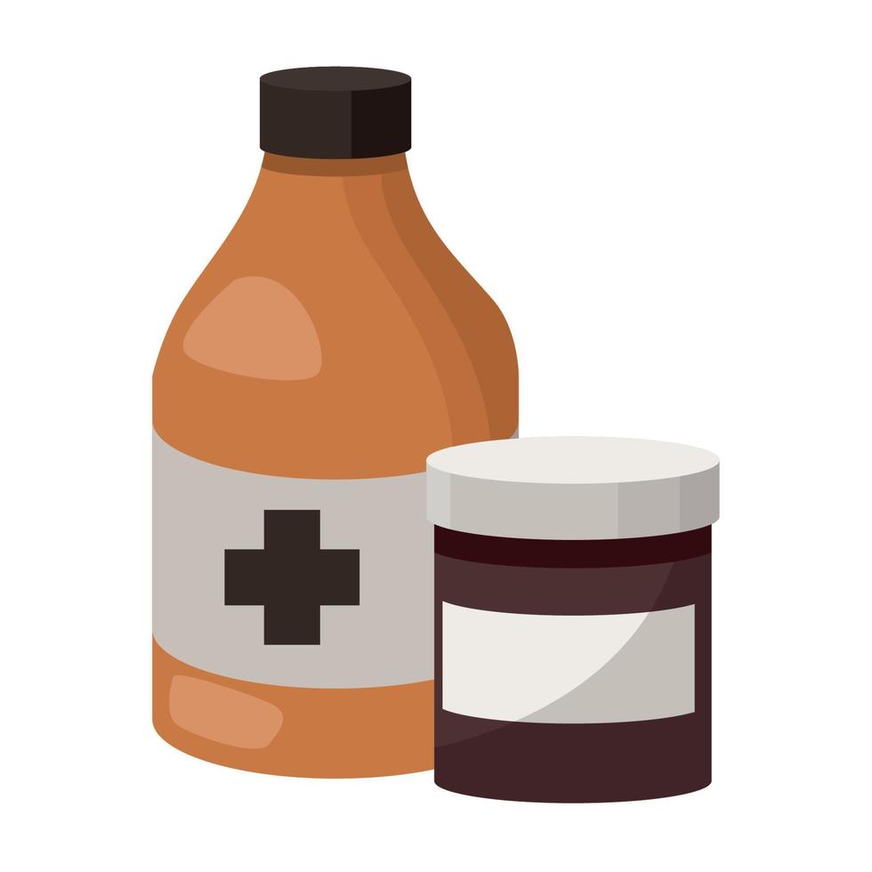 bottle and pot drugs vector