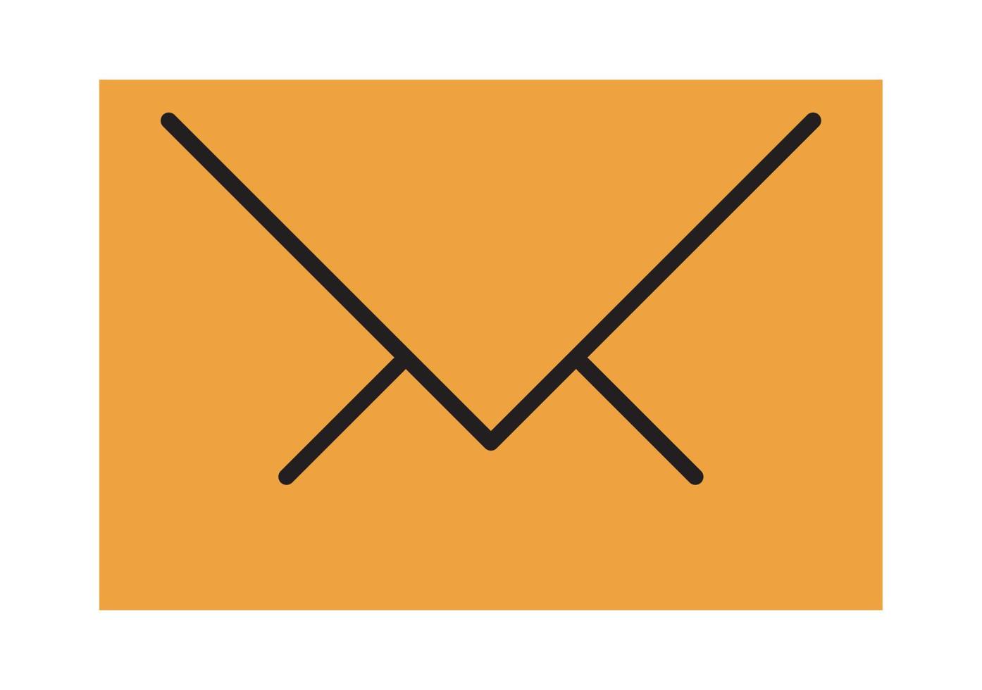 orange envelope mail vector