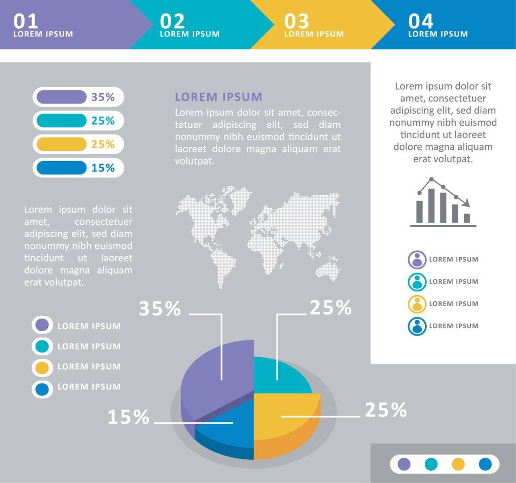 statistics pie infographic template vector