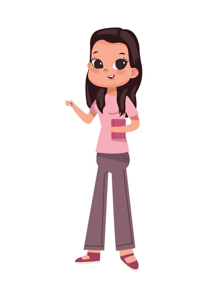 female teacher with book vector