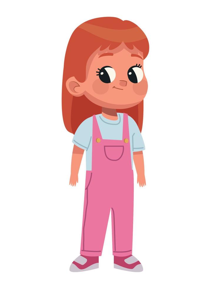 redhead little girl standing vector