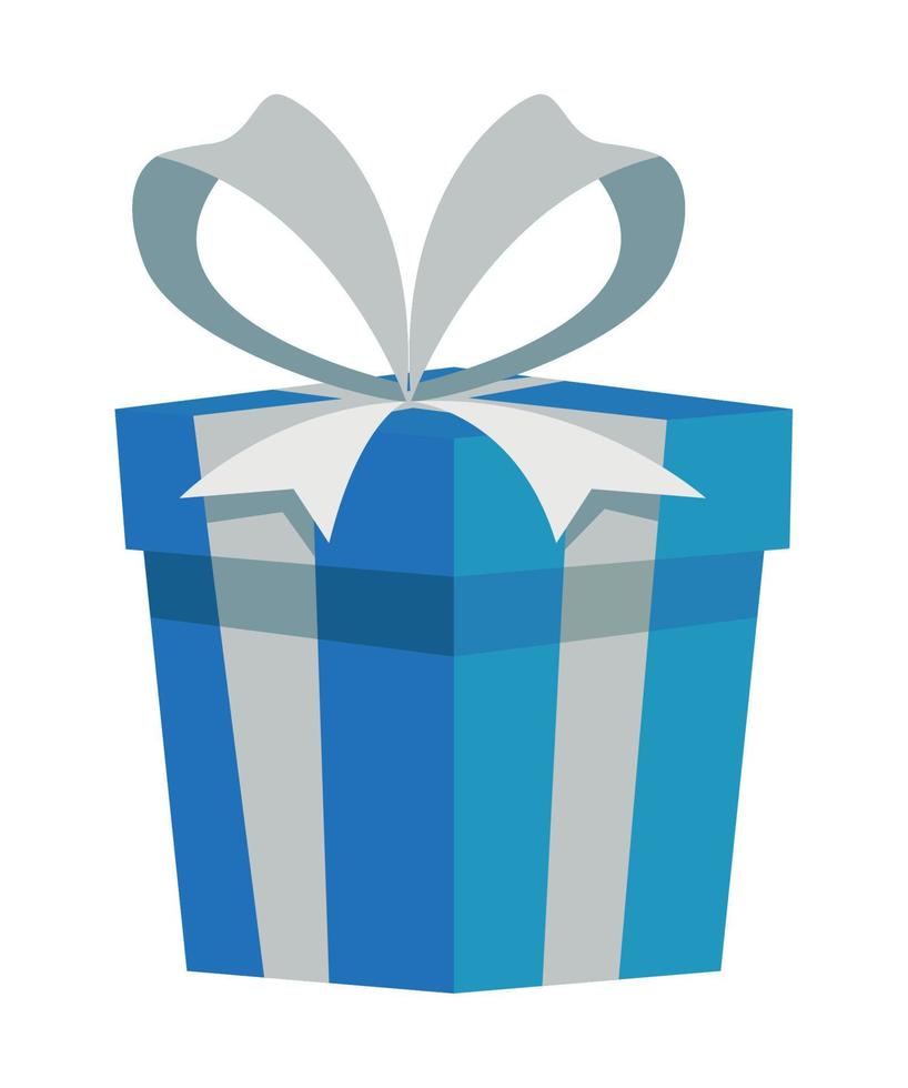caja de regalo azul presente vector