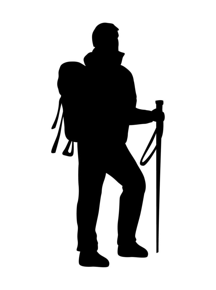 traveler walking silhouette vector