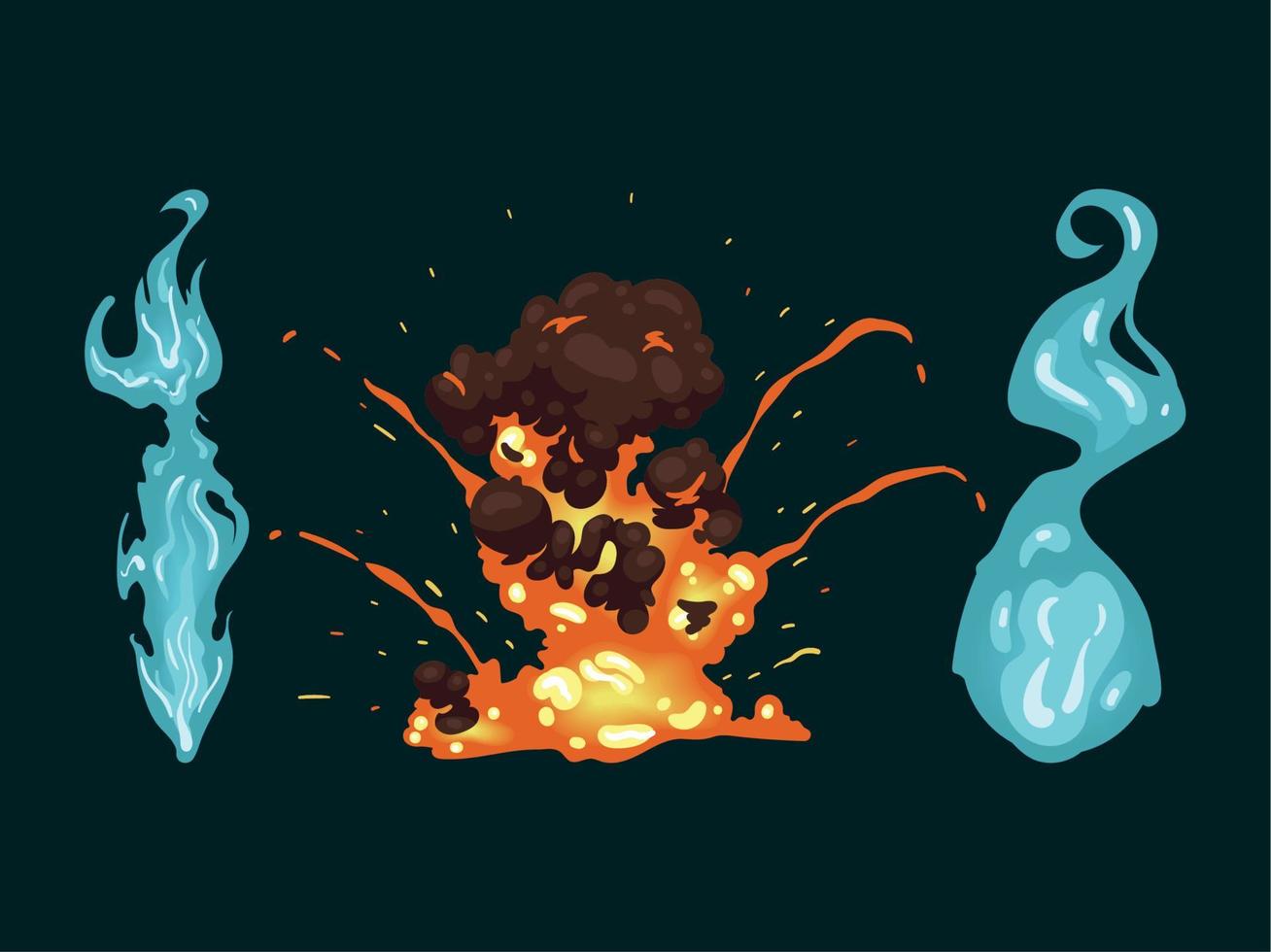 fire explosion and water vector