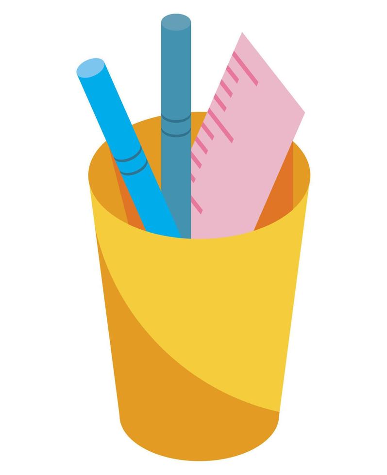 pencil holders school supply vector