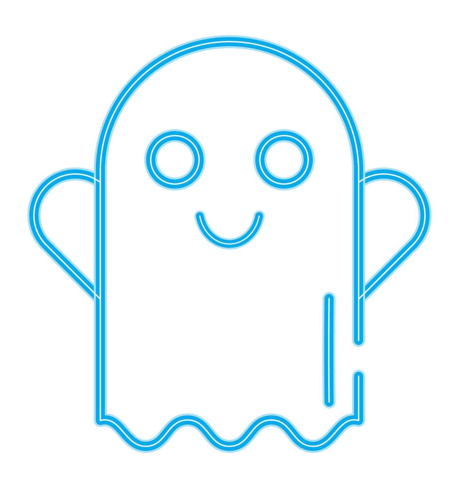 halloween ghost neon light vector