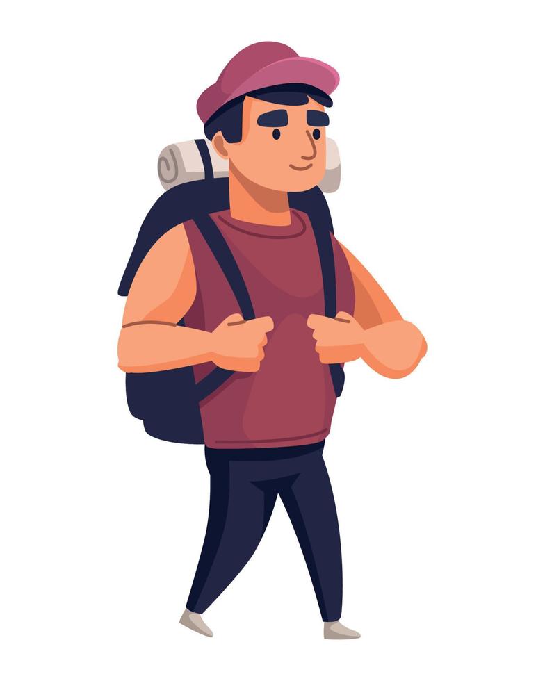 traveler man walking vector