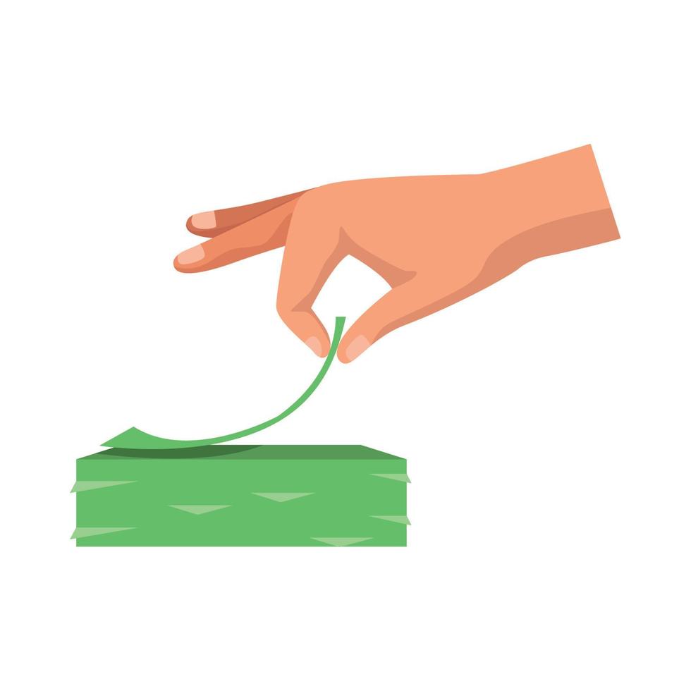 hand with bills money vector