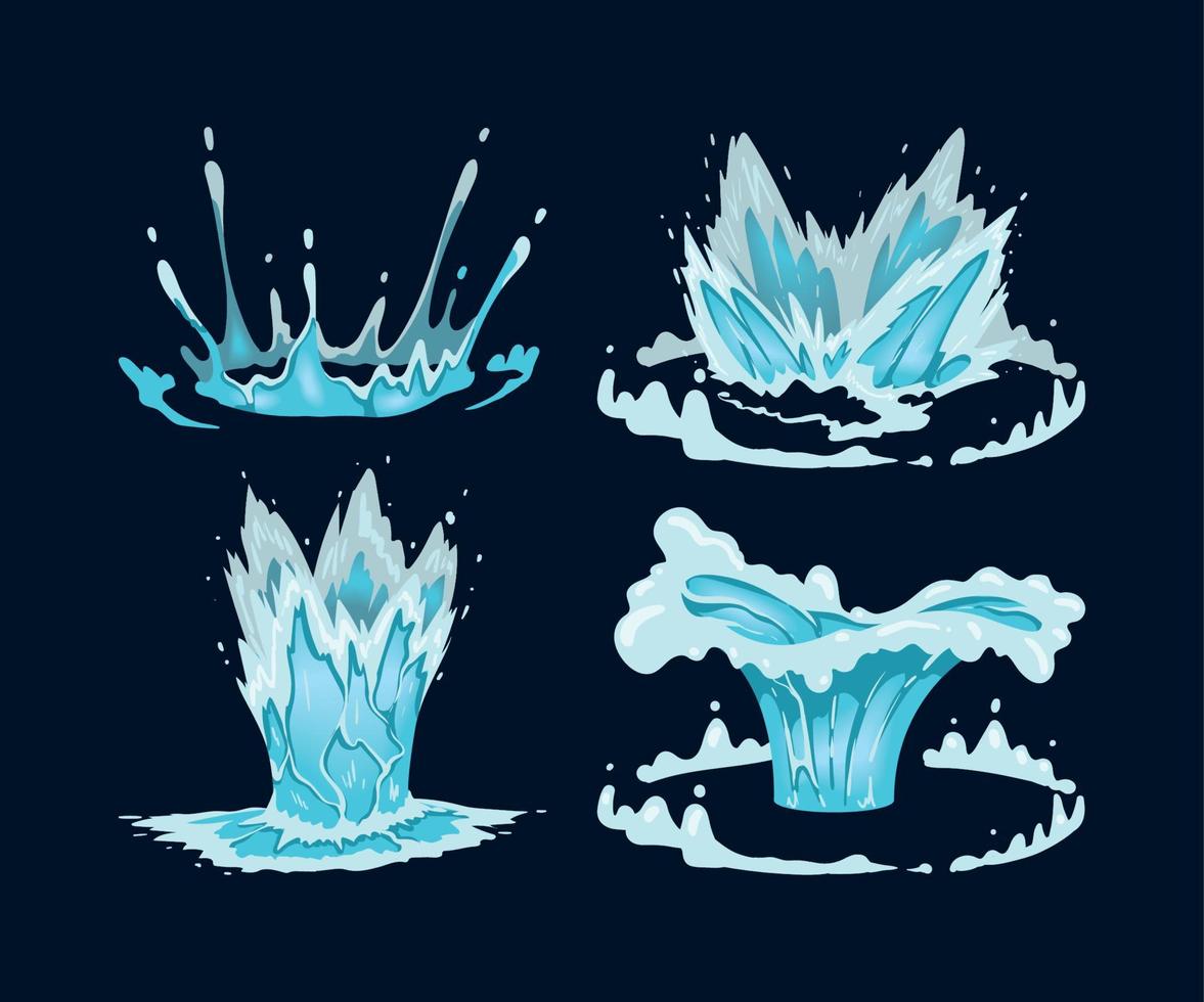 four water clear icons vector