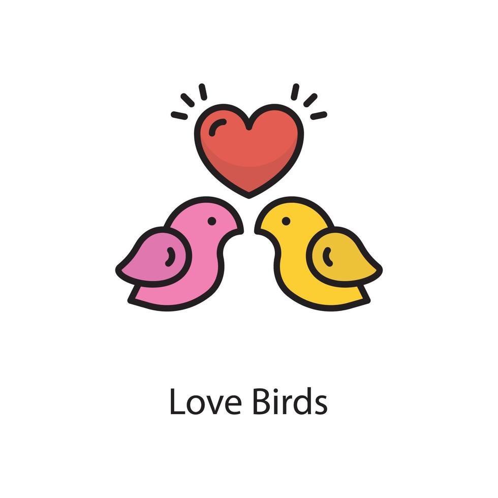 Love Birds Vector Filled Outline Icon Design illustration. Love Symbol on  White background EPS 10 File 14176230 Vector Art at Vecteezy