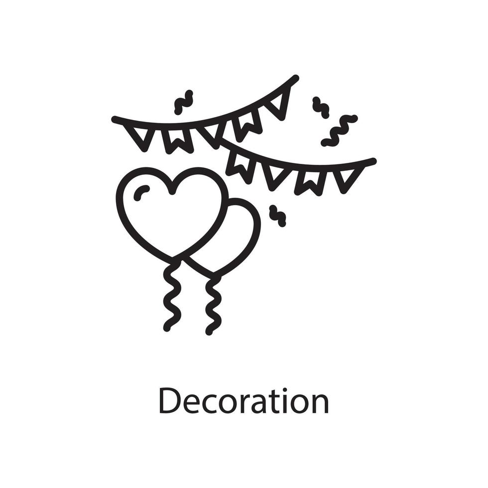 Decoration  Vector Outline Icon Design illustration. Love Symbol on White background EPS 10 File