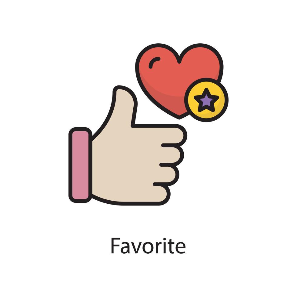 Favorite  Vector Filled Outline Icon Design illustration. Love Symbol on White background EPS 10 File