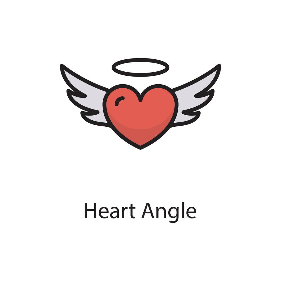 Heart Angle  Vector Filled Outline Icon Design illustration. Love Symbol on White background EPS 10 File
