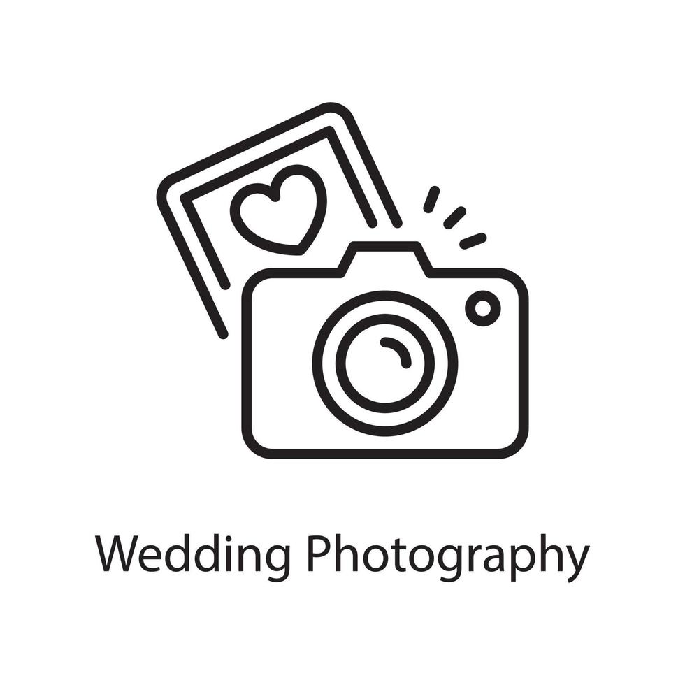 Wedding Photography Vector Outline Icon Design illustration. Love Symbol on White background EPS 10 File