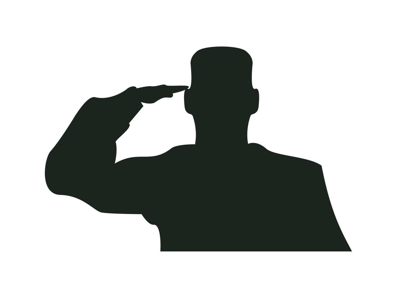 soldier saludating silhouette vector