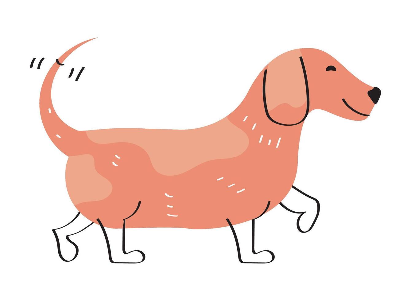 orange dog walk vector