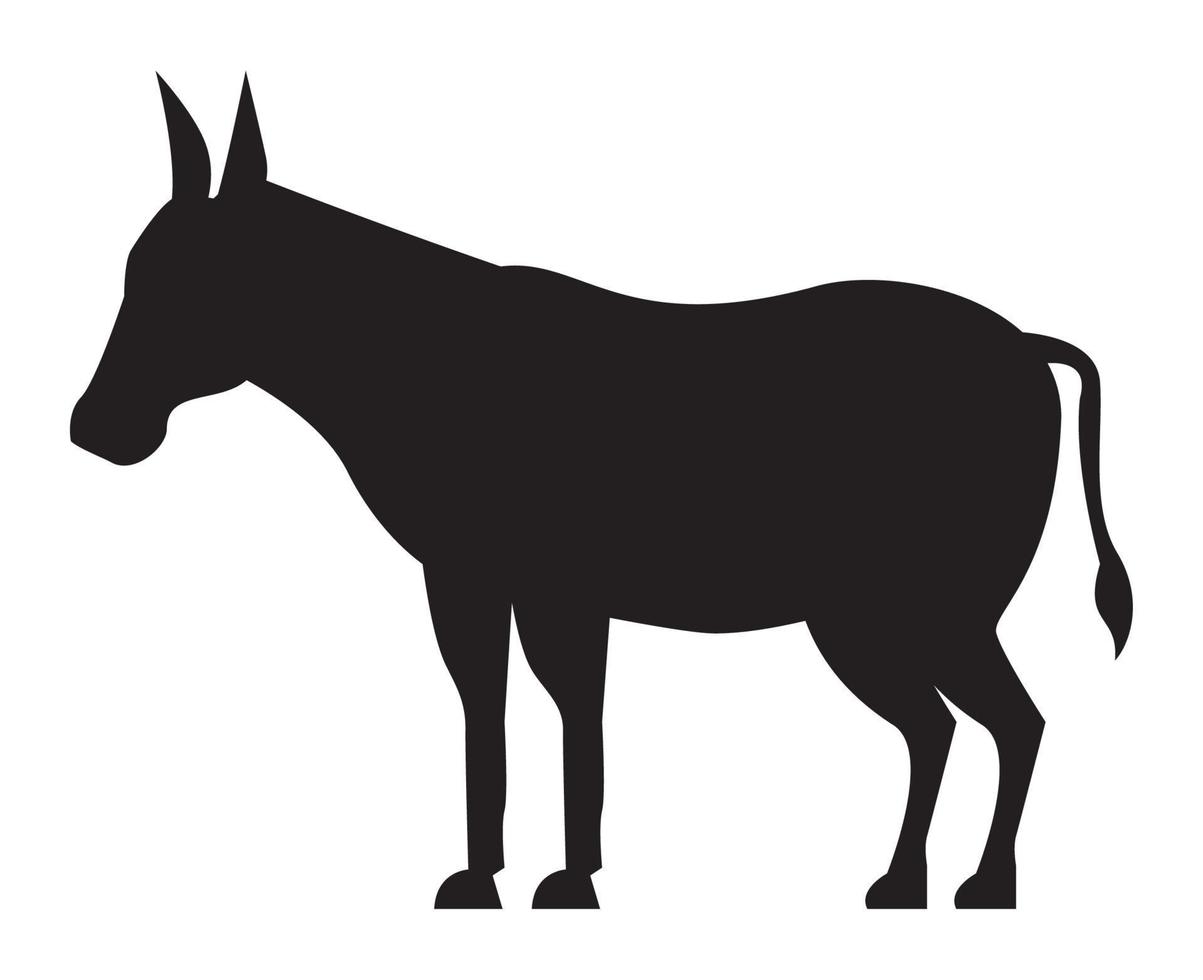 mule animal farm silhouette vector