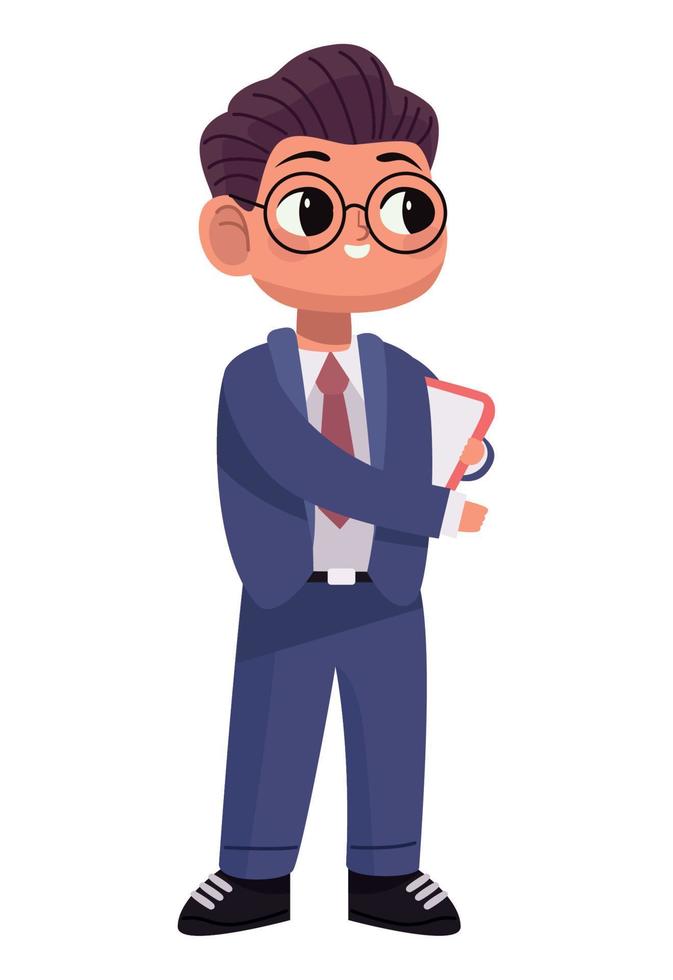 elegant businessman with clipboard vector