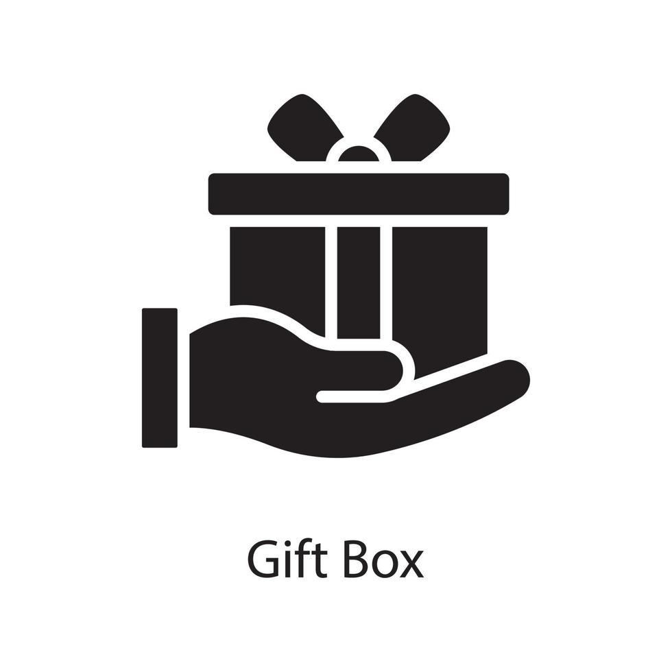 Gift Box  Vector Solid Icon Design illustration. Love Symbol on White background EPS 10 File