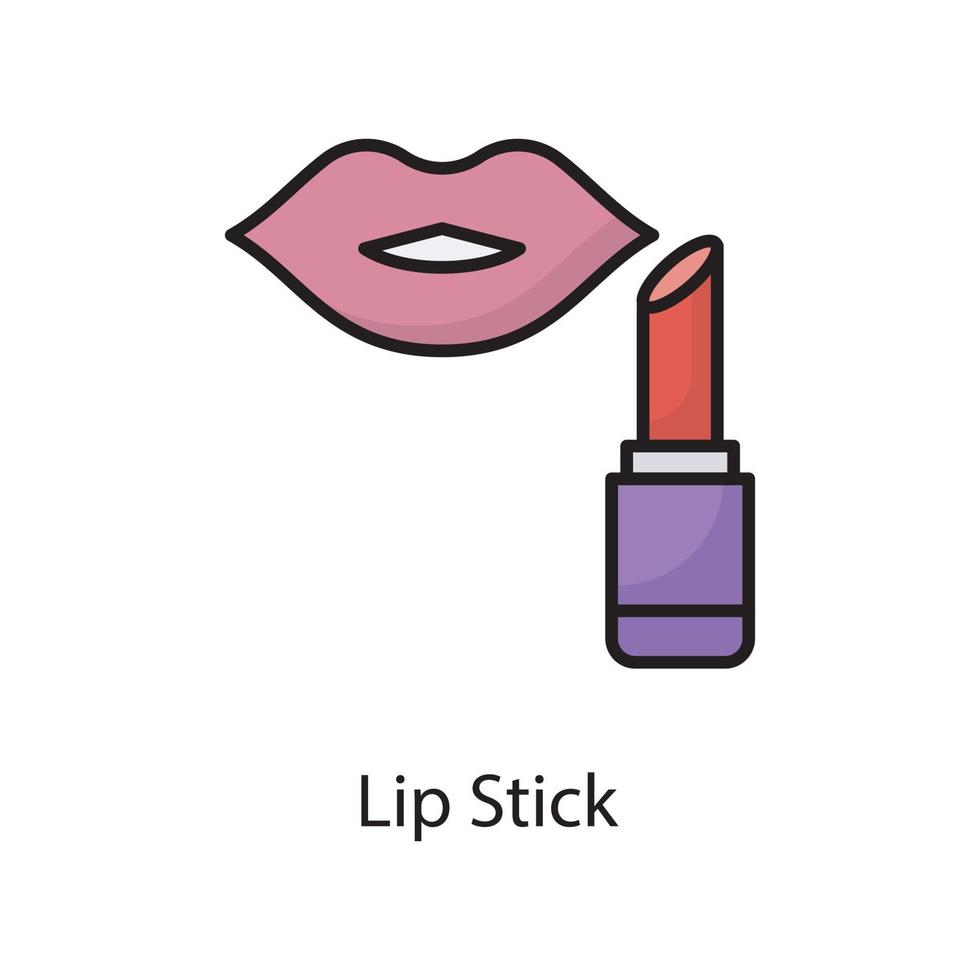 ilustración de diseño de icono de contorno lleno de vector de barra de labios. símbolo de amor en el archivo eps 10 de fondo blanco